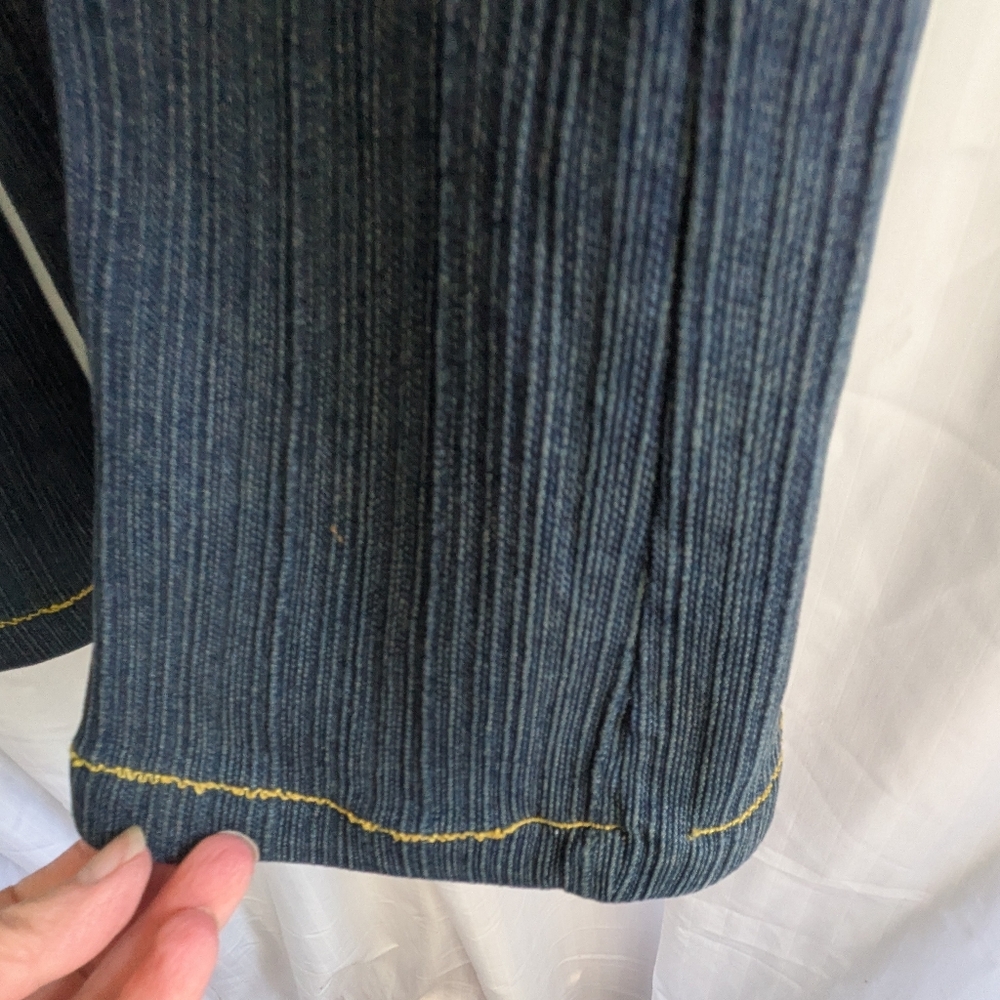 Gasoline Stretch Denim Jeans Mid-Rise Flare Pants Size 12 Bohemian Festival - Picture 13 of 15